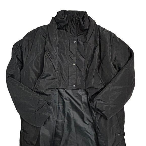 Pretty Little Thing Women's Size 16 Long Quilted Med Weight Puffer Coat Black - Picture 2 of 9